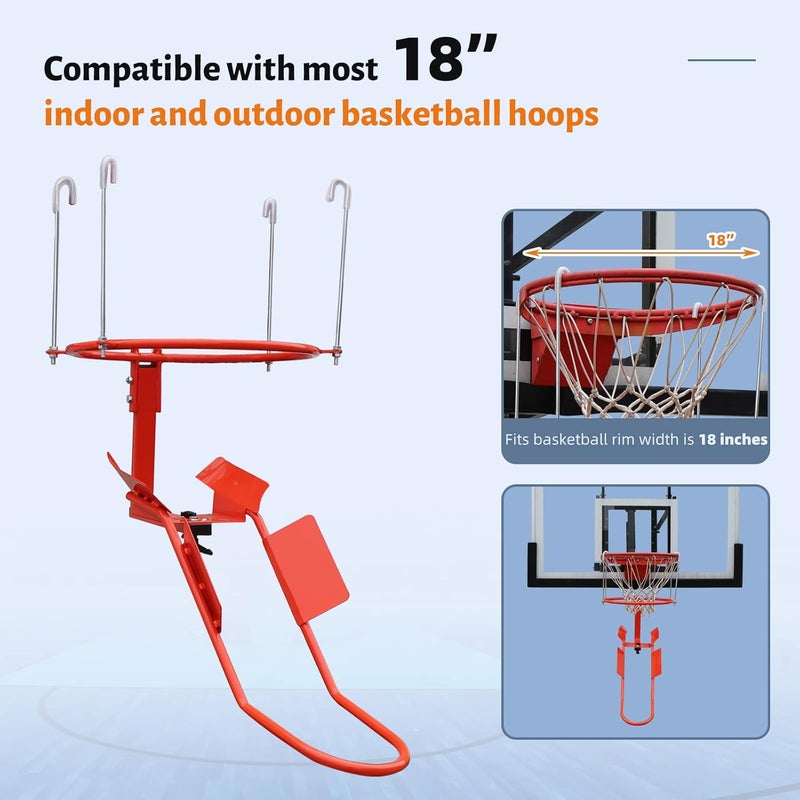 ProSlam Basketball Return Attachment, Heavy Duty Durable Steel Return System for Basketball - 180 Degree Rotatable Chute Shot Returner for 18" Rim Indoor and Outdoor【Product Patents】 - Image 3
